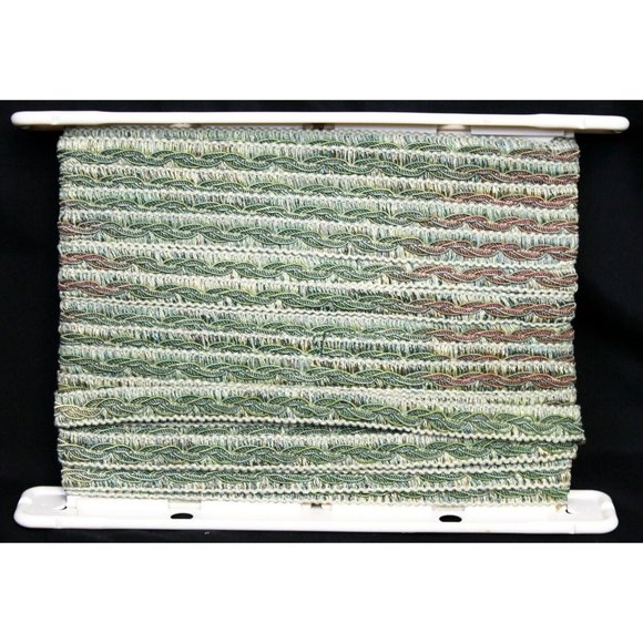 CONSO TRIM 021415 VNT19 Olive, Gold, Burgundy  3/4″ wide Woven Rope Twist Braid - Picture 2 of 9